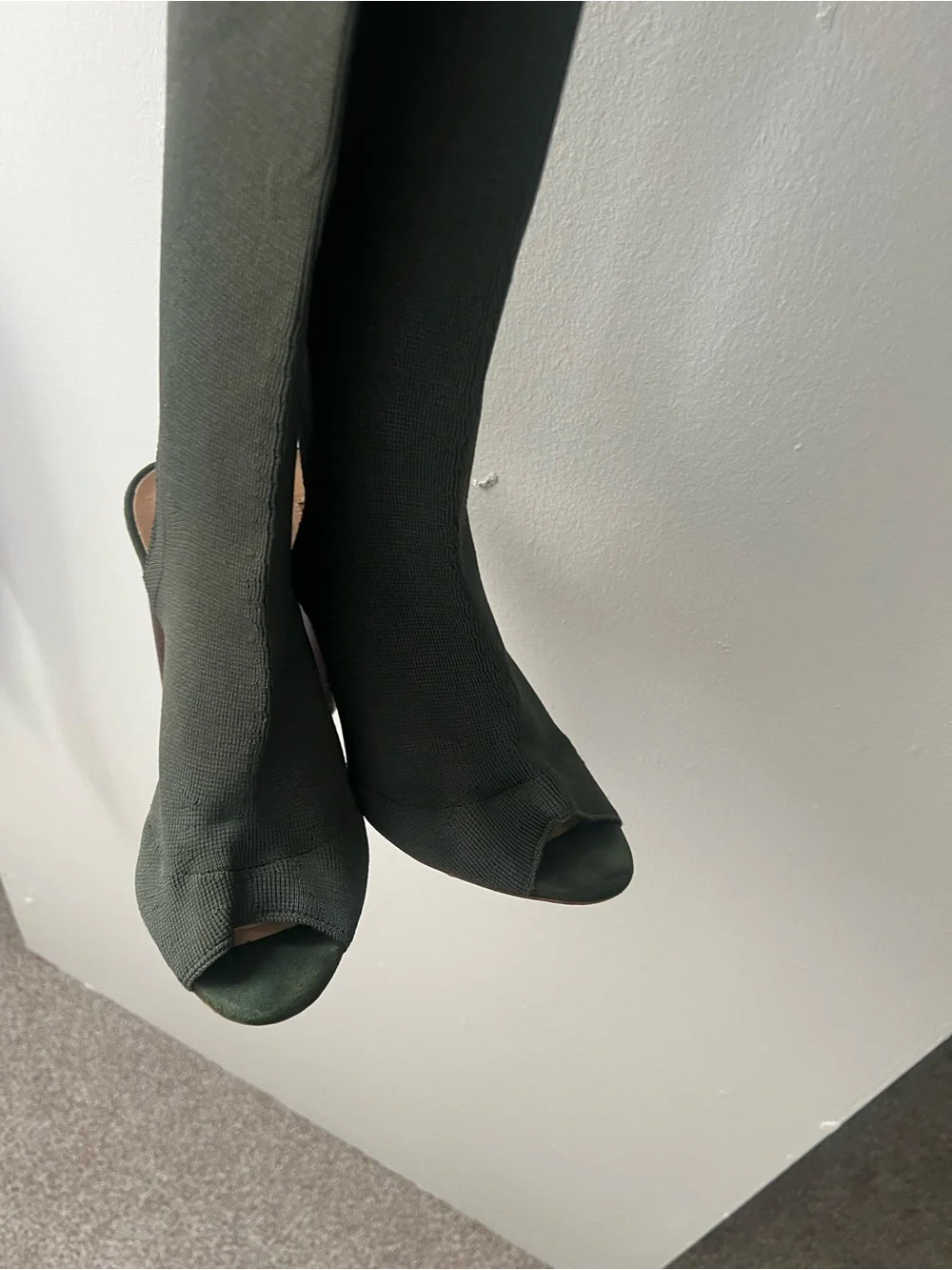 Yeezy season 2 over the knee boots kaki green size 36